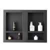 Shower Niche, 16 x 24 inch + 16 x 24 inch Recessed Wall Niche with Movable Shelf, 4 inch Thick Modern Soap&Shampoo Storage Organizer,Square Corners