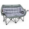 Padded Double Camping Chair, Oversized Camping Loveseat for Adults
