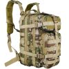 Military Tactical Backpack, MOLLE Assault Pack with Multiple Compartments, Water-Resistant Daypack for Hiking, Camping and Travel, Camo