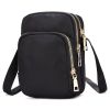 Lightweight Nylon Multi-compartment Crossbody Mini Bag, Versatile Cell Phone Pouch for Commuting & Sports