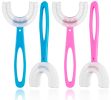 U-Shaped Toothbrush for Kids (4 Pack), Food-Grade Silicone, Soft Bristles