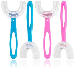 U-Shaped Toothbrush for Kids (4 Pack), Food-Grade Silicone, Soft Bristles