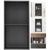13"x25" No Tile Shower Niche 304 Stainless Steel, Wall-Inserted Niche Recessed Double Shelves