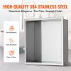 13"x13" No Tile Shower Niche 304 Stainless Steel, Wall-Inserted Niche Recessed Double Shelves