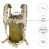 Military Tactical Backpack, MOLLE Assault Pack with Multiple Compartments, Water-Resistant Daypack for Hiking, Camping and Travel, Camo