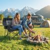 Heated Double Camping Chair, Oversized Folding Padded Camp Loveseat Couch with 3 Heat Levels and 4 Heating Zones