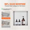13"x13" No Tile Shower Niche 304 Stainless Steel, Wall-Inserted Niche Recessed Double Shelves