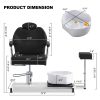 Pedicure Station Chair W/Footrest and Foot Basin, 360 Swivel Reclining Pedicure Chair w/Hydraulic Adjustable Height and Headrest - Black