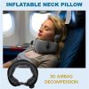 Inflatable neck pillow, adjustable in softness, made of skin-friendly material, providing extremely comfortable neck protection during travel.