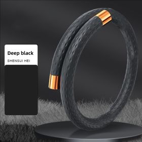 1PCS Aromatherapy Bracelet for Women & Men - Natural Essential Oil Diffuser Jewelry, Long-Lasting Scent (Color: Black)