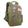 Military Tactical Backpack Work Bag with Five Patches Including 1 US Flags for Outdoor