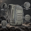 Tactical Backpack with Modular Webbing, Multi-Compartment Outdoor Daypack