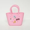 DIY cartoon hole silicone handbag, children's cute beach bag can be paired with decorative patches, versatile storage tote bag