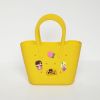 DIY cartoon hole silicone handbag, children's cute beach bag can be paired with decorative patches, versatile storage tote bag