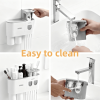 Toothbrush Holders Wall Mounted, Toothbrush Holder with Automatic Toothpaste Dispensers, 6 Brush Slots