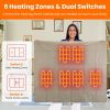USB Heated Blanket Electric Heated Poncho Shawl Wrap Throw with Zipper Arm Holes Pocket 3 Heating Levels 6 Zones Dual Switch 5V/2A Machine Washable fo